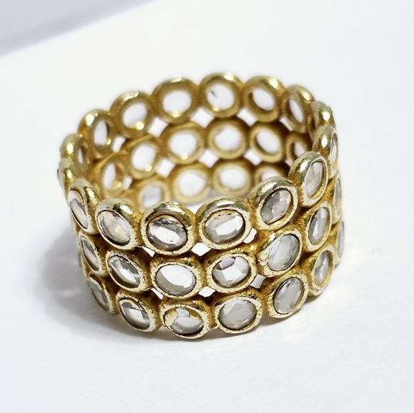 Wide topaz silver Ring sz 8.5 - Picture 3 of 10